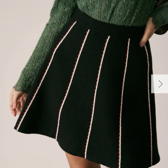 RIHOAS The Black High Waisted Contrast Mini Skirt 3 - Picture 1 of 7